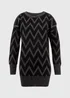 Et Vous Black Metallic Zigzag Cold Shoulder Knitted Mini Dress - 8 Image 5