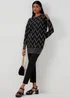 Et Vous Black Metallic Zigzag Cold Shoulder Knitted Mini Dress - 8 Image 4
