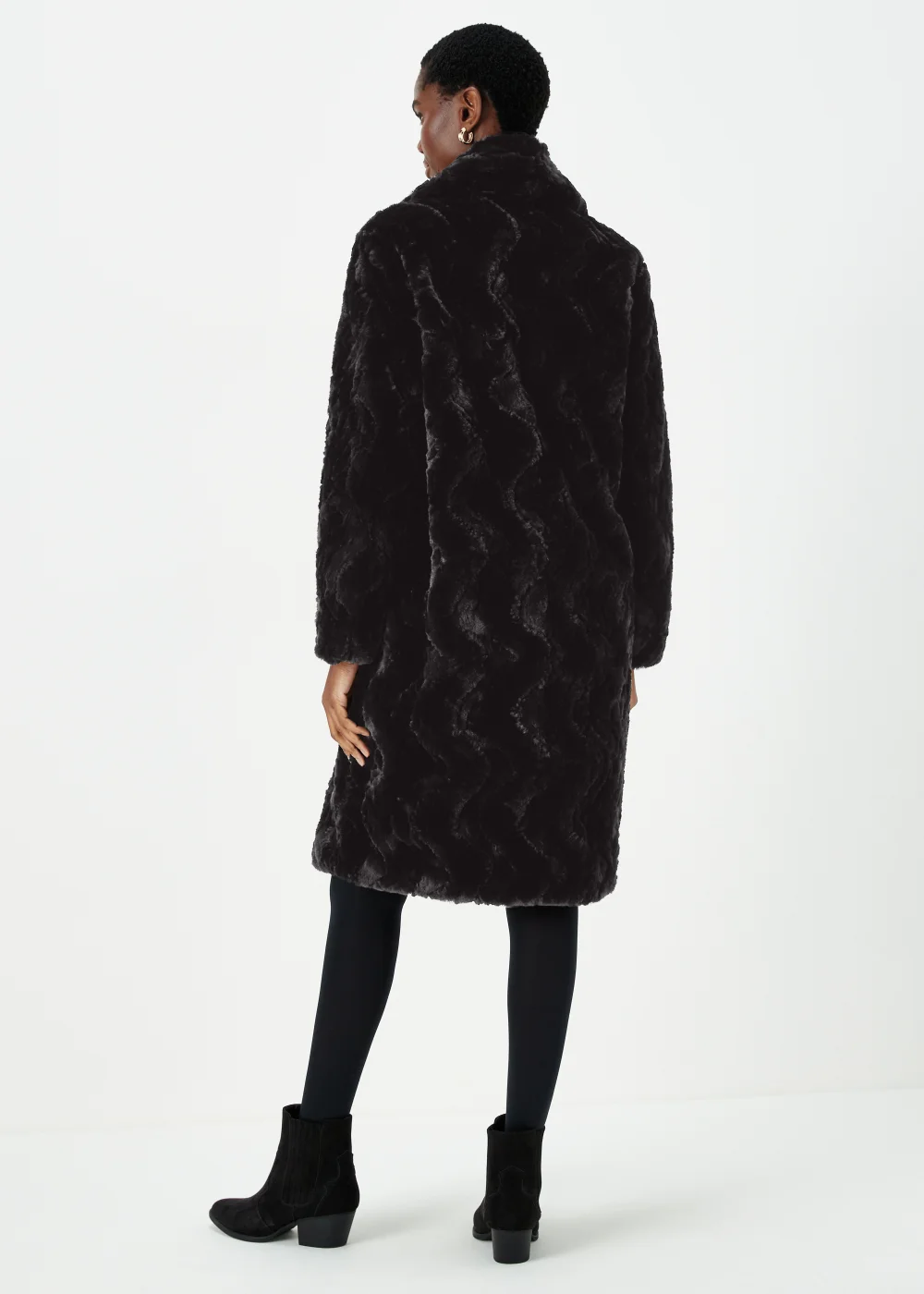 Black Faux Fur Coat - 8 Image 2