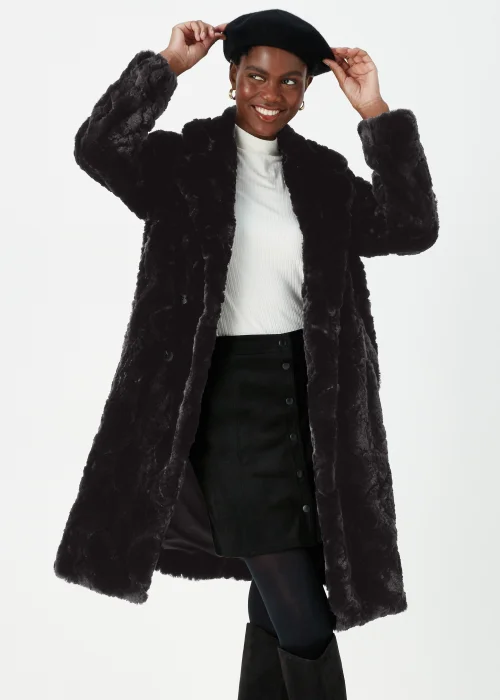 Black Faux Fur Coat - 8 Image 4
