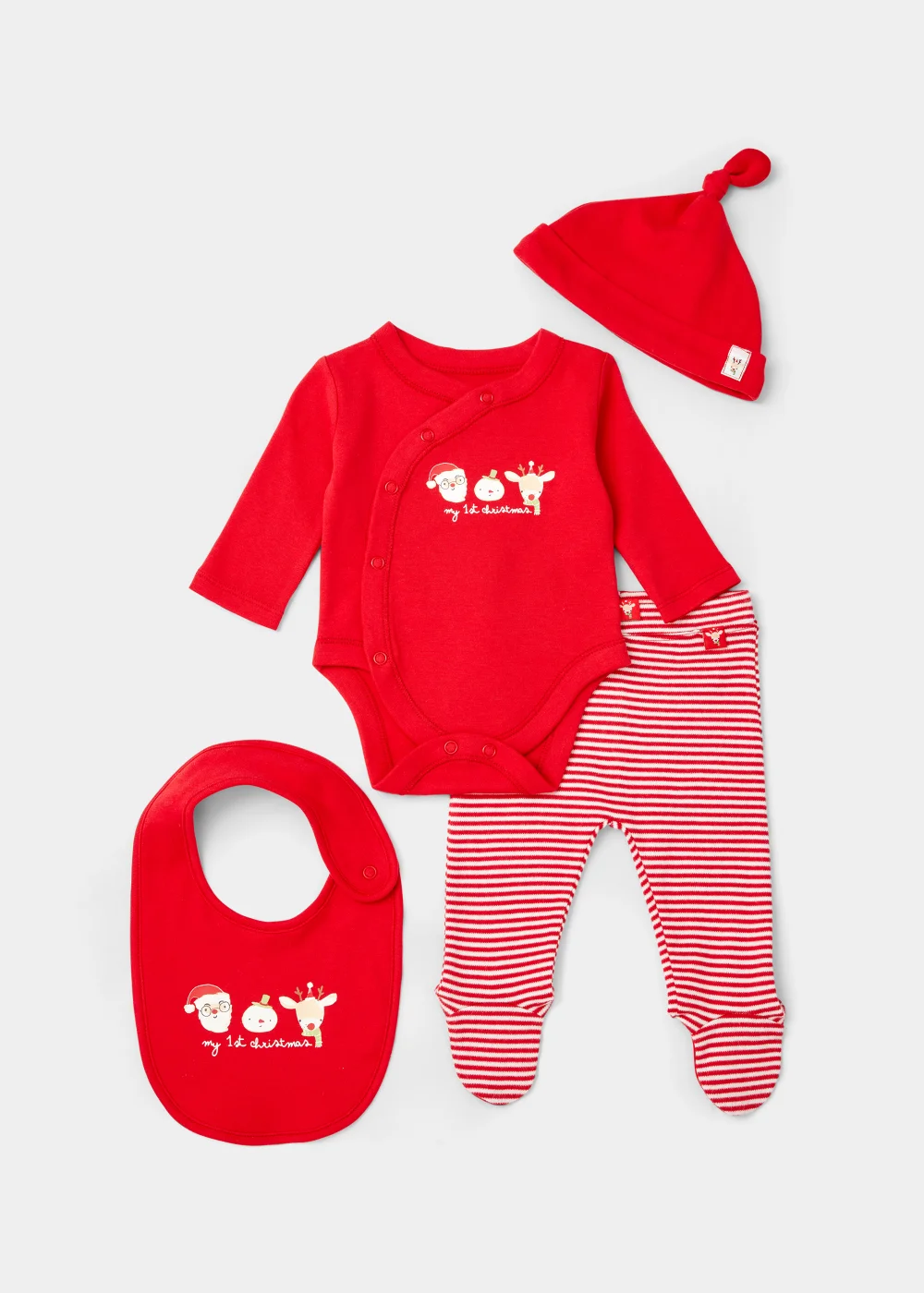 Baby 4 Piece Red My First Christmas Gift Set (Tiny Baby-6mths) - Tiny Baby Image 1