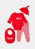 Baby 4 Piece Red My First Christmas Gift Set (Tiny Baby-6mths) - Tiny Baby Image 1