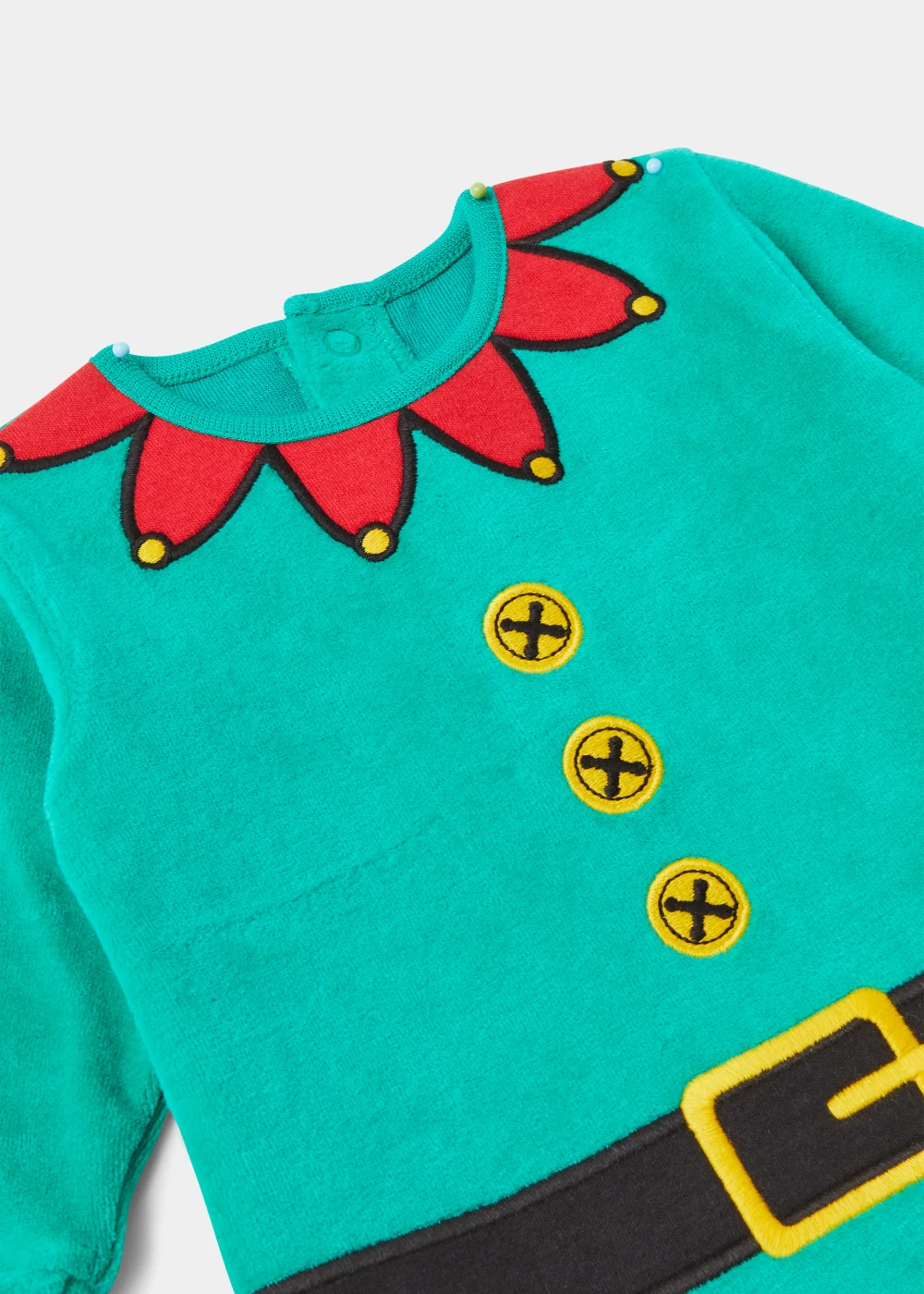 Baby Green Christmas Elf Print Sleepsuit (Newborn-18mths) - Newborn Image 2