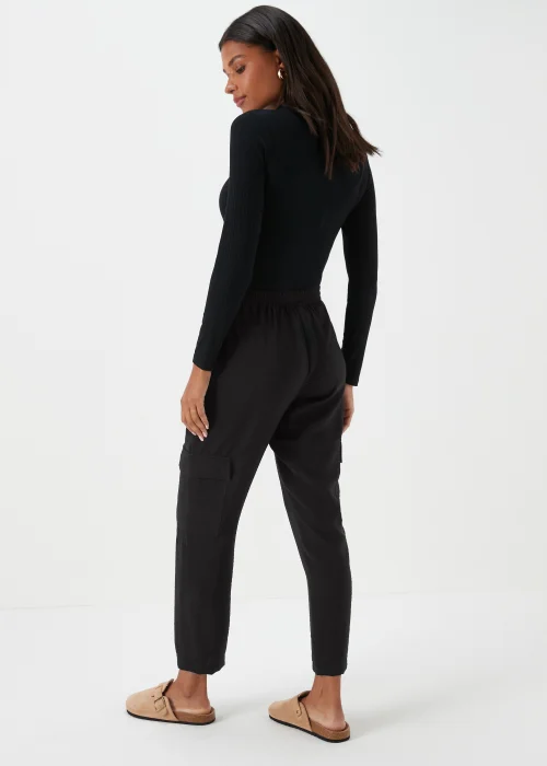 Black Tapered Cargo Trousers - 8 Image 2