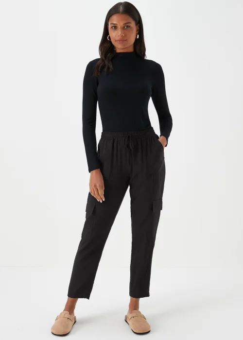 Black Tapered Cargo Trousers - 8 Image 1