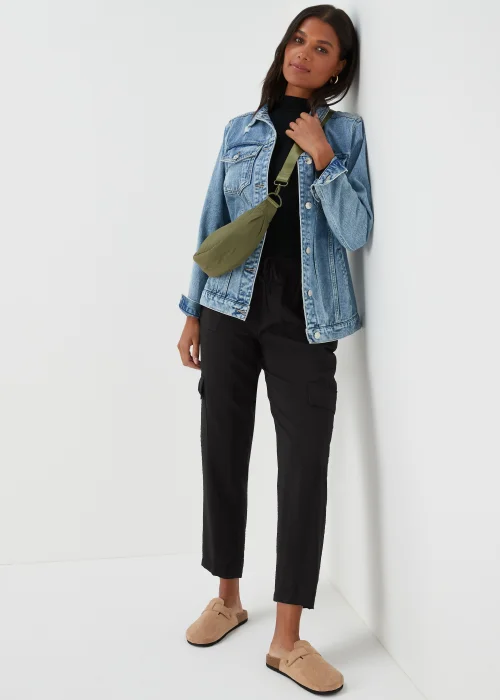 Black Tapered Cargo Trousers - 8 Image 4