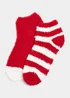 2 Pack Multicoloured Christmas Candy Cane Slipper Socks - One Size Image 1