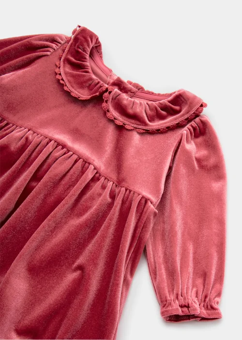 Baby Pink Velour Frill Dress (Newborn-18mths) - 0-3 months Image 2