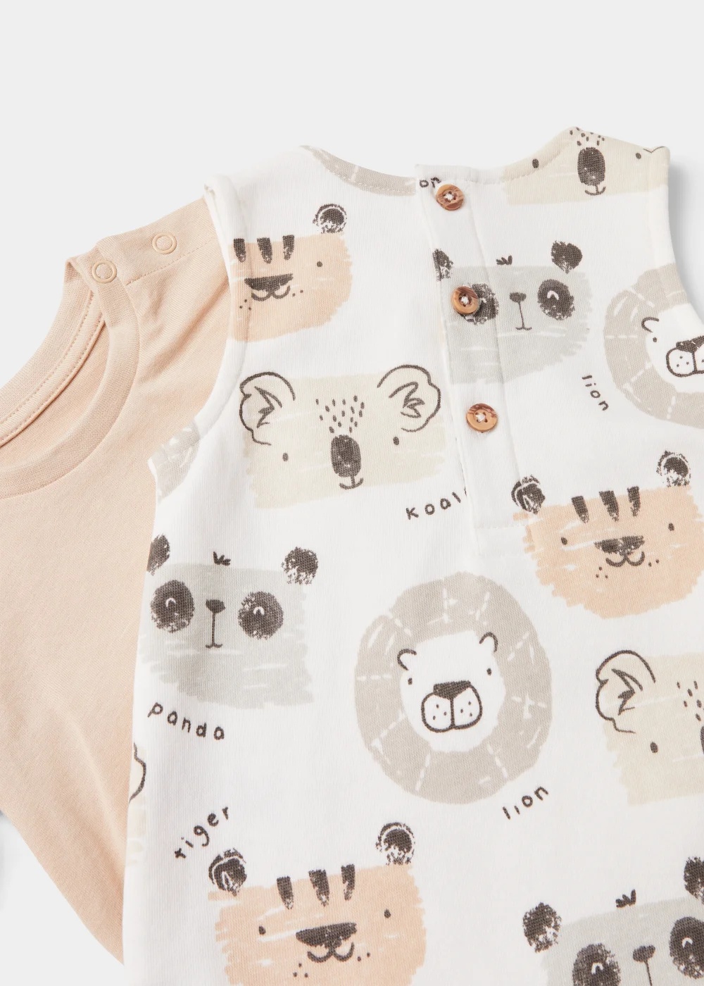 Baby Cream Animal Dungarees & T-Shirt Set (Newborn-23mths) - Age 0 - 3 Months Image 2