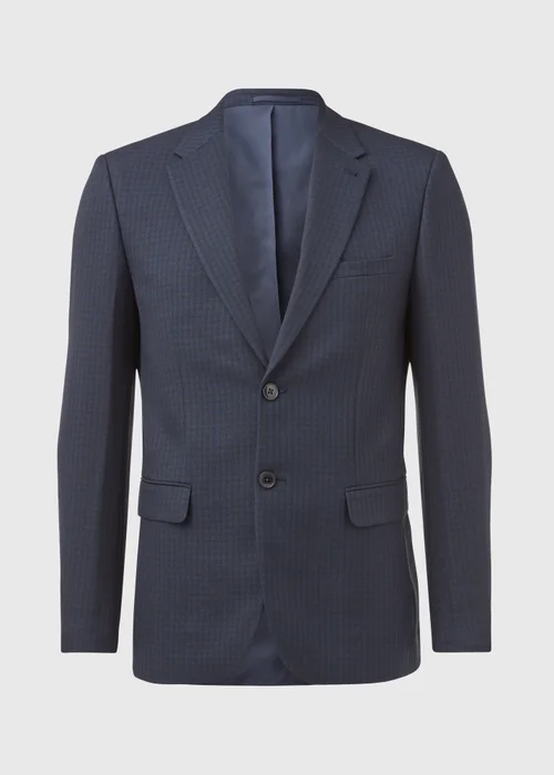 Taylor & Wright Tyne Navy Check Tailored Fit Suit Jacket - 38 Chest Regular Image 5