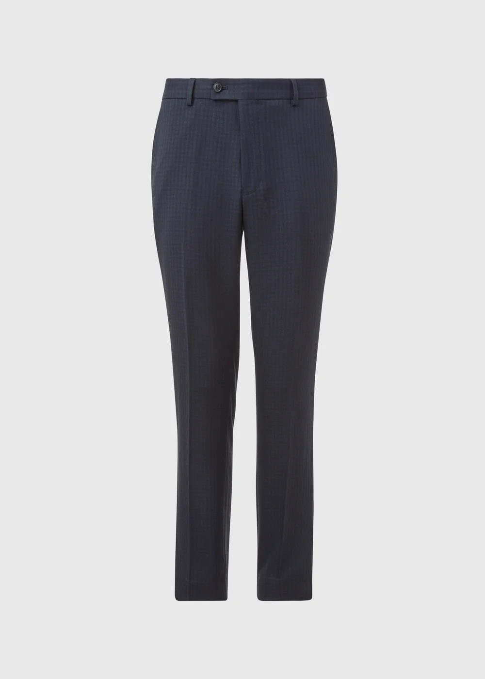 Taylor & Wright Tyne Navy Check Tailored Fit Trousers - 32 Waist Long Image 5