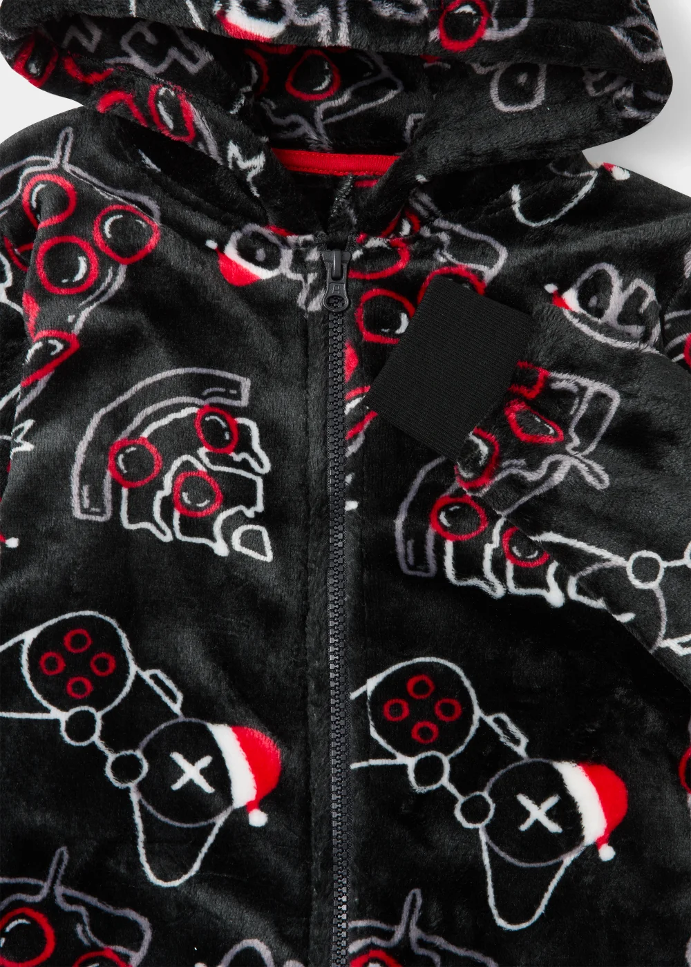 Boys Black Christmas Pizza Onesie (4-13yrs) - Age 4 Years Image 2