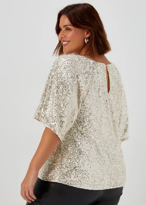 Papaya Curve Gold Sequin Sparkle Box Top - 18 Image 2