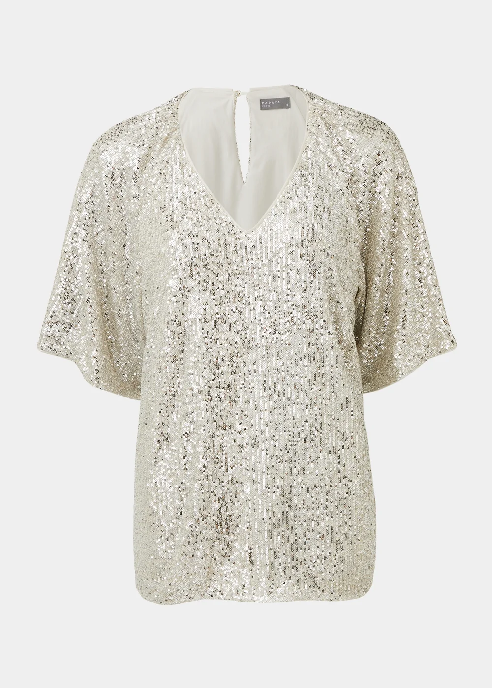 Papaya Curve Gold Sequin Sparkle Box Top - 18 Image 5