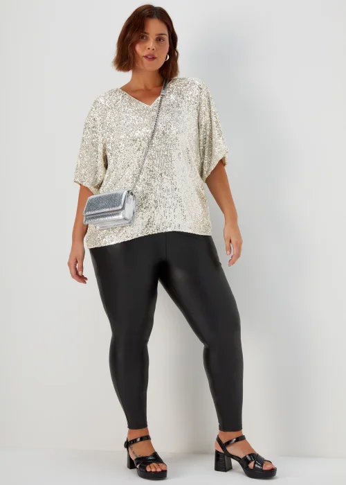 Papaya Curve Gold Sequin Sparkle Box Top - 18 Image 4