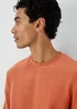Orange Textured Crew Neck Sweatshirt - S Image 3