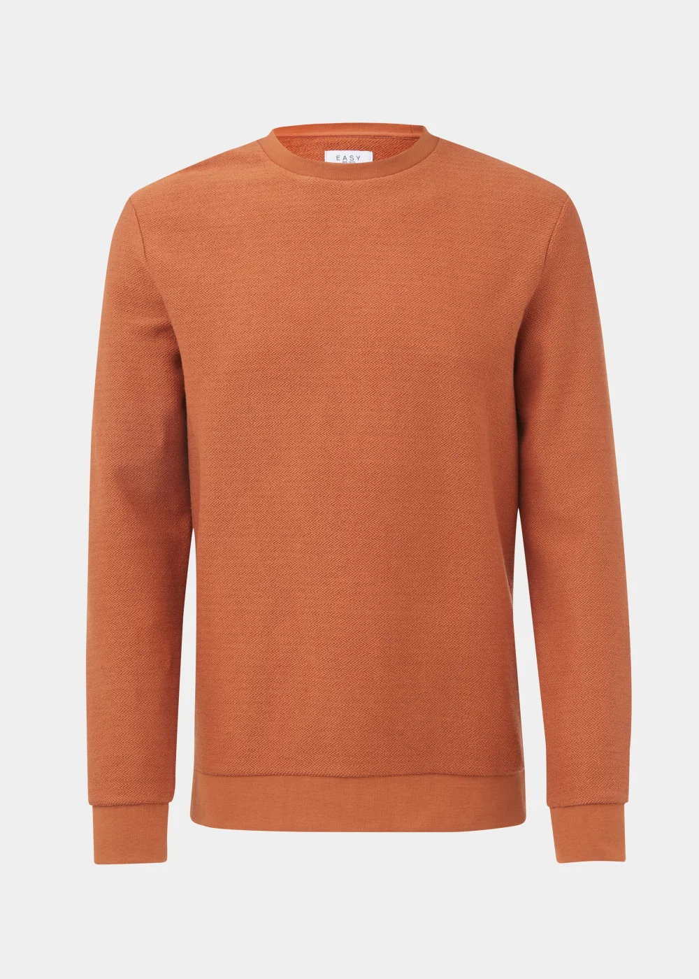 Orange Textured Crew Neck Sweatshirt - S Image 5