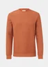 Orange Textured Crew Neck Sweatshirt - S Image 5