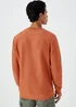 Orange Textured Crew Neck Sweatshirt - S Image 2