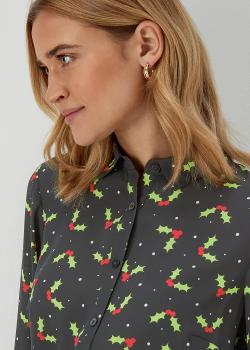 Black Christmas Holly Shirt - 8 Image 3