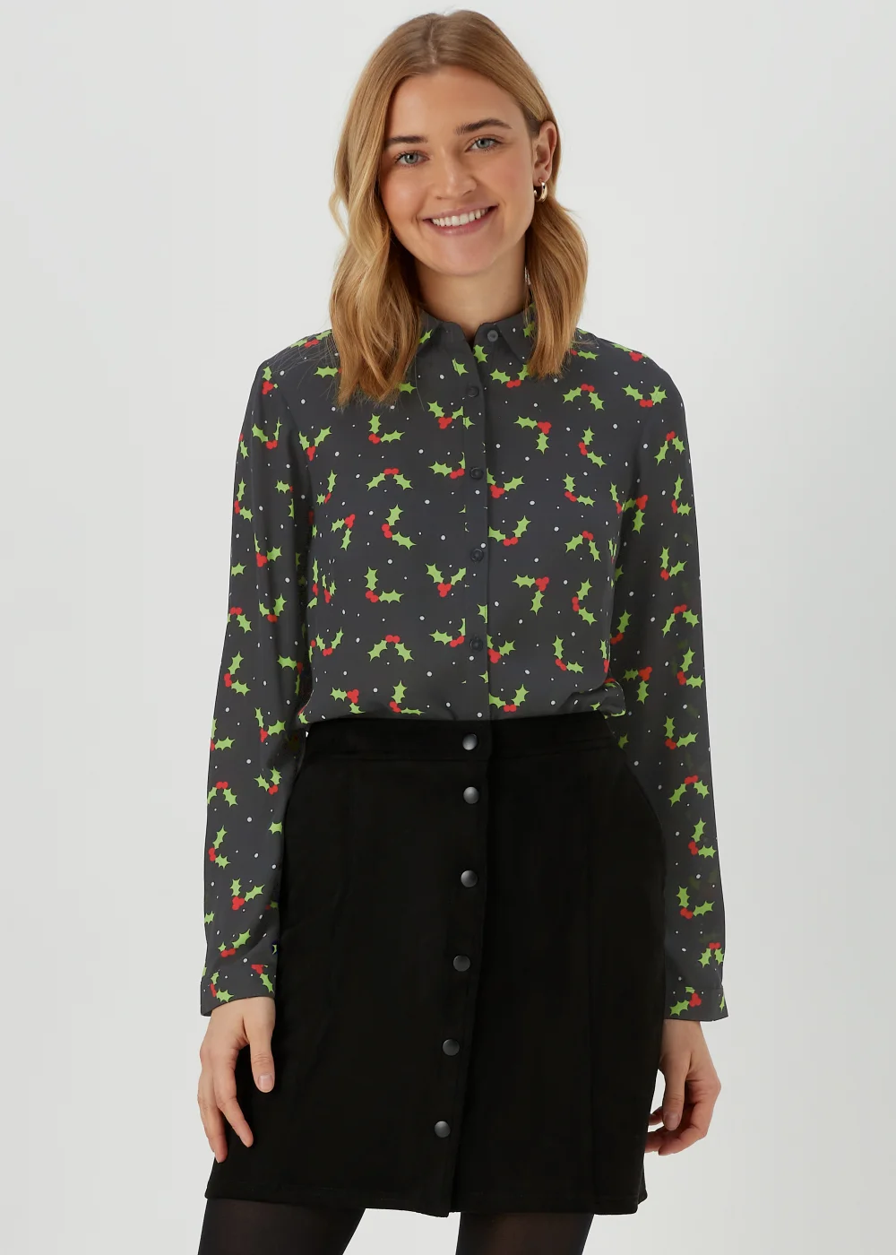 Black Christmas Holly Shirt - 8 Image 1