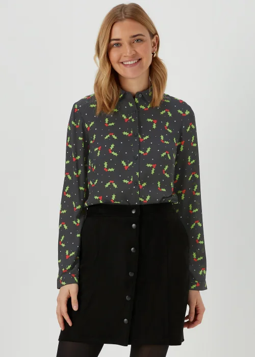 Black Christmas Holly Shirt - 8 Image 1