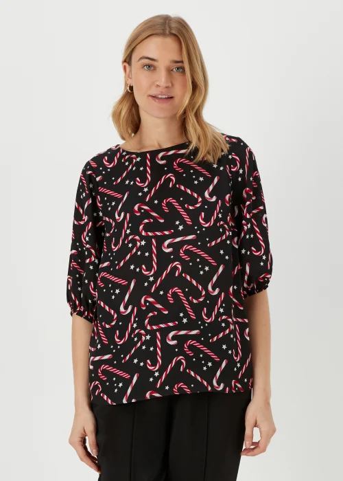 Black Christmas Candy Cane Box Top - 8 Image 1