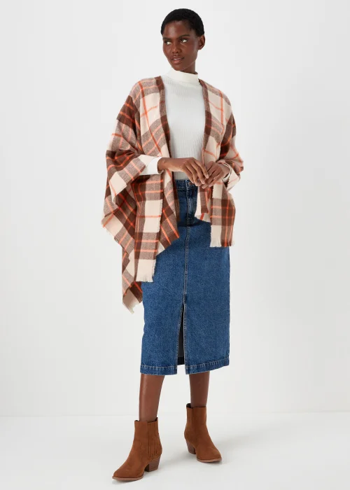 Multicoloured Check Shawl - One Size Image 1