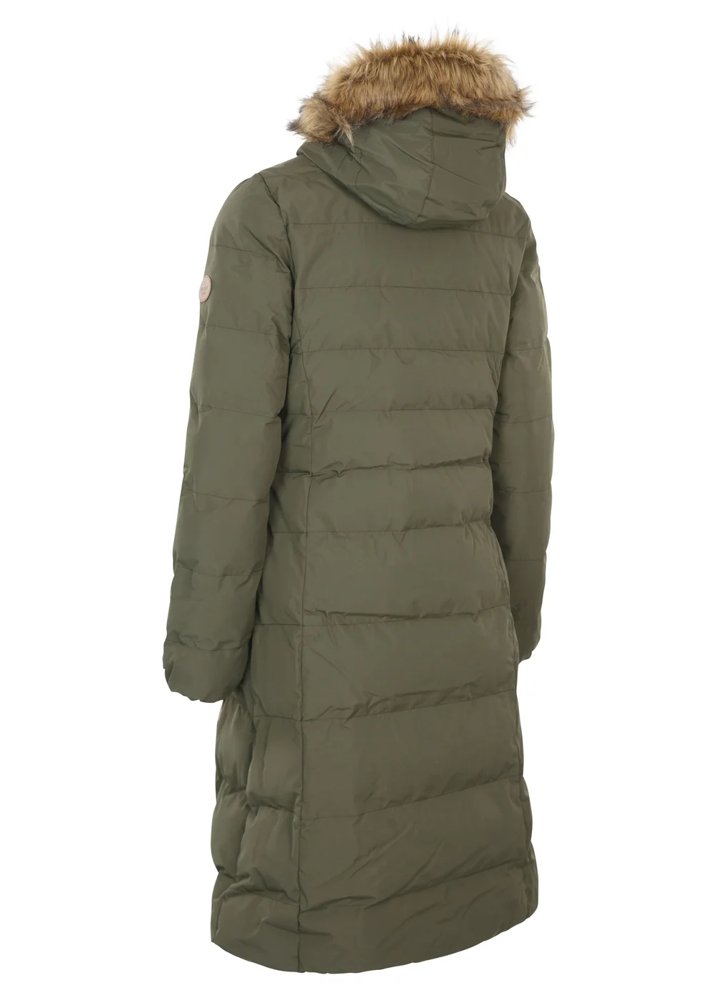 Trespass Audrey Khaki Padded Long Jacket - S Image 2