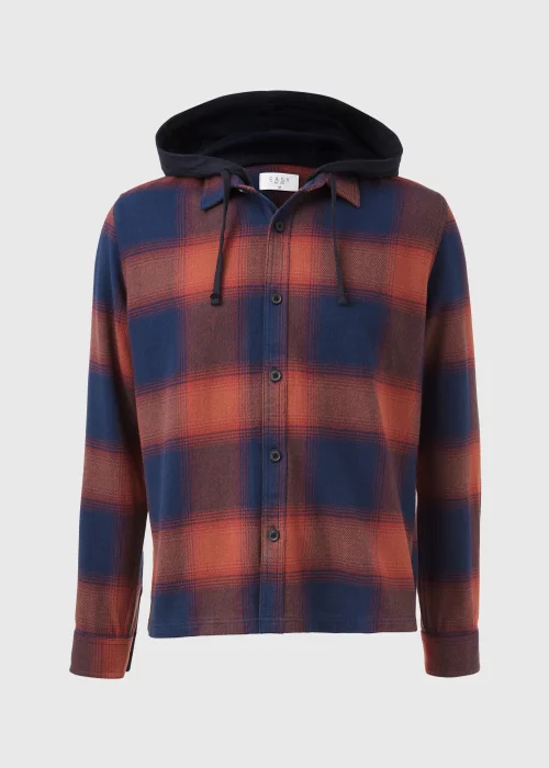 Burgundy Hooded Brushed Check Shirt - S Image 5