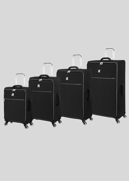 IT Luggage Black Navigator Soft Shell Suitcase - Cabin Image 1