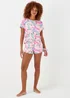 Pink Leopard Print Scrunchie Short Pyjama Set - Extra small Image 1