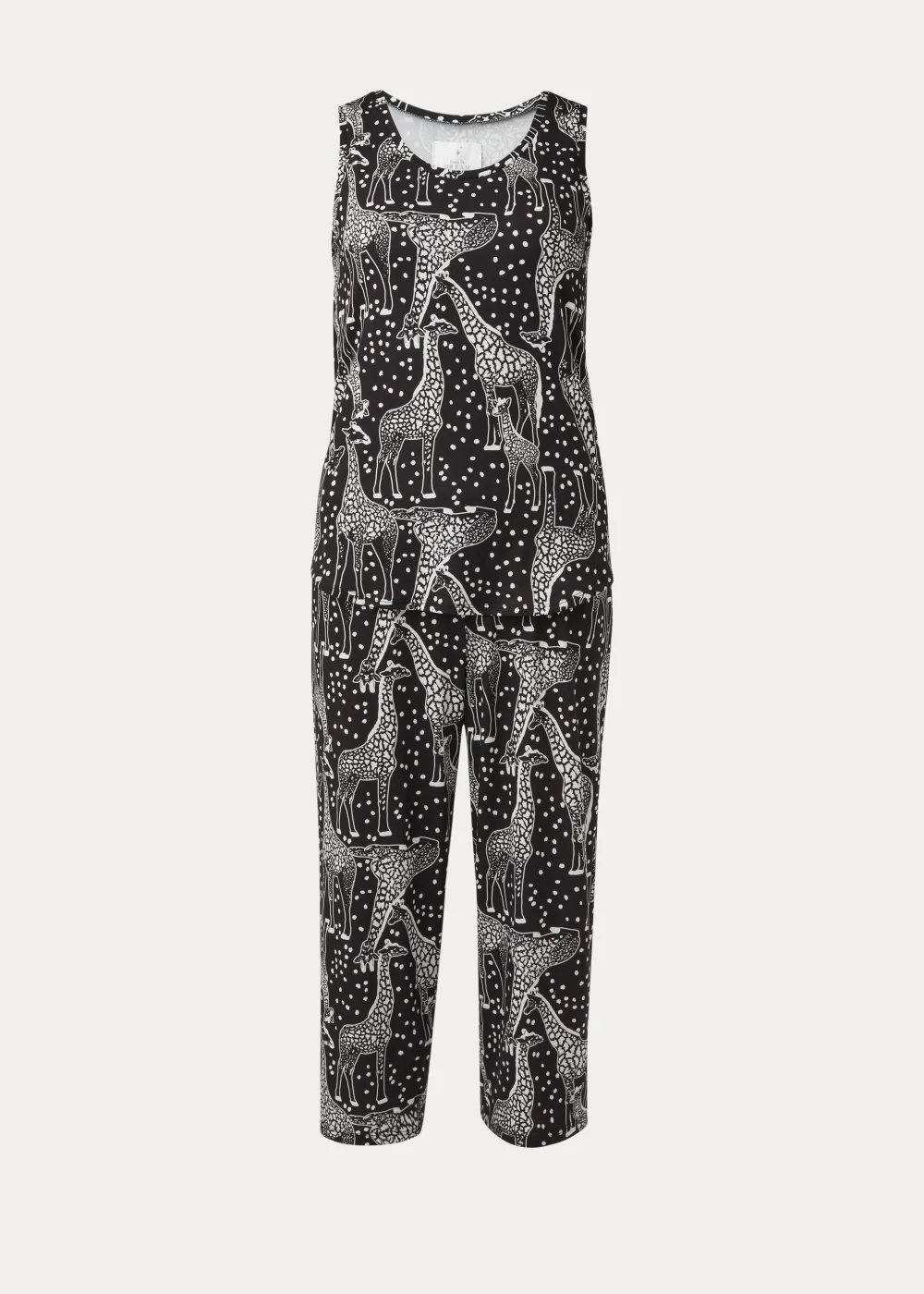 Black Giraffe Print Pyjama Set - Extra small Image 4