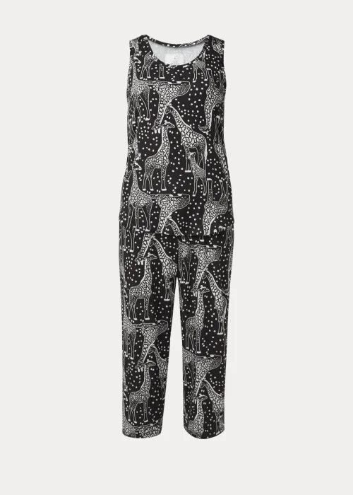 Black Giraffe Print Pyjama Set - Extra small Image 4