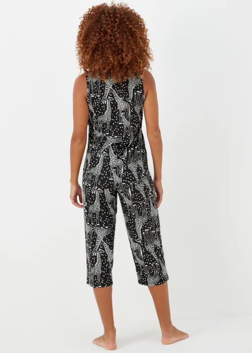 Black Giraffe Print Pyjama Set - Extra small Image 2
