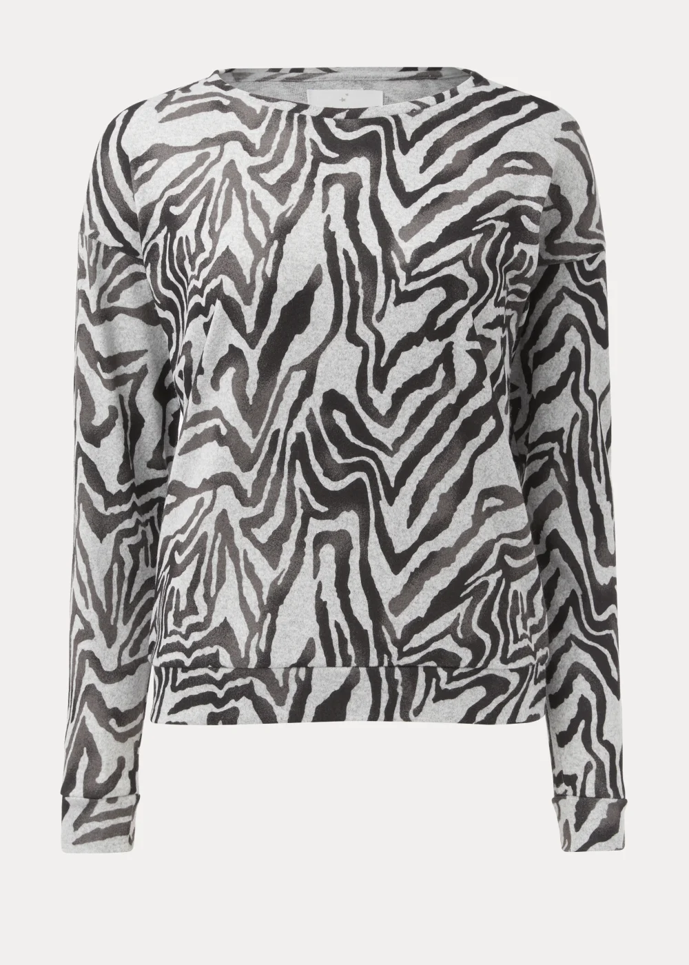 Grey Zebra Print Lounge Top - Small Image 4