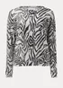 Grey Zebra Print Lounge Top - Small Image 4