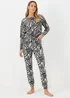 Grey Zebra Print Lounge Top - Small Image 3