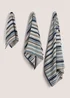 Navy Stripe Print Towels - Hand Towel Image 1