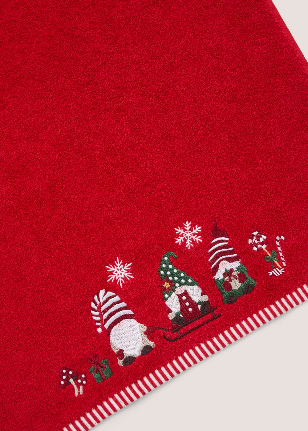 Red Christmas Gonk 100% Cotton Hand Towel (50cm x 80cm) - Hand Towel Image 2