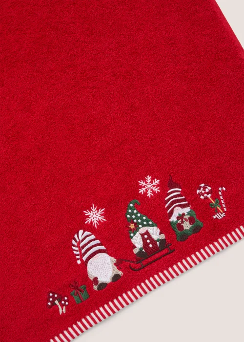 Red Christmas Gonk 100% Cotton Hand Towel (50cm x 80cm) - Hand Towel Image 2