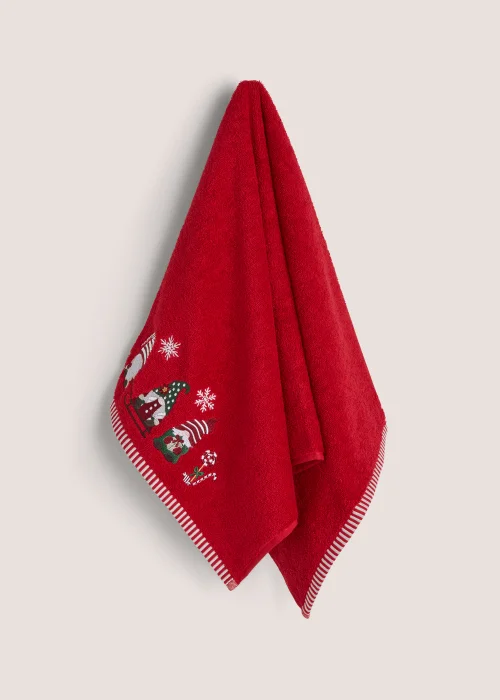 Red Christmas Gonk 100% Cotton Hand Towel (50cm x 80cm) - Hand Towel Image 1