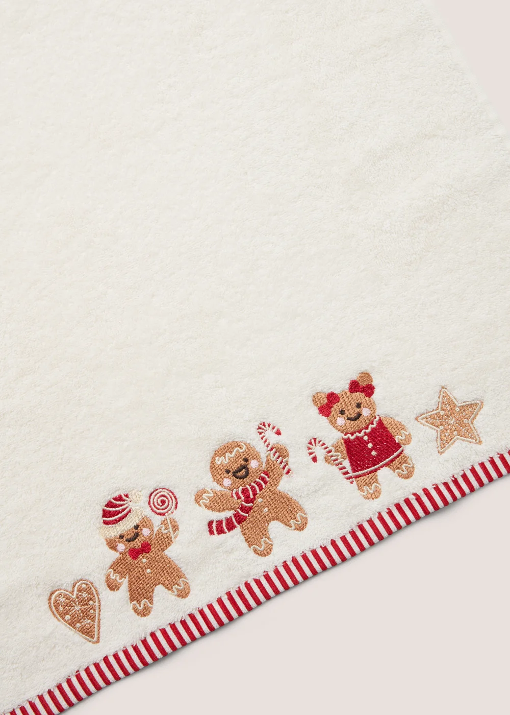 White Christmas Gingerbread 100% Cotton Hand Towel (50cm x 80cm) - Hand Towel Image 2