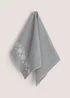 Grey Christmas Snowflake 100% Cotton Hand Towel (45cm x 75cm) - Hand Towel Image 1