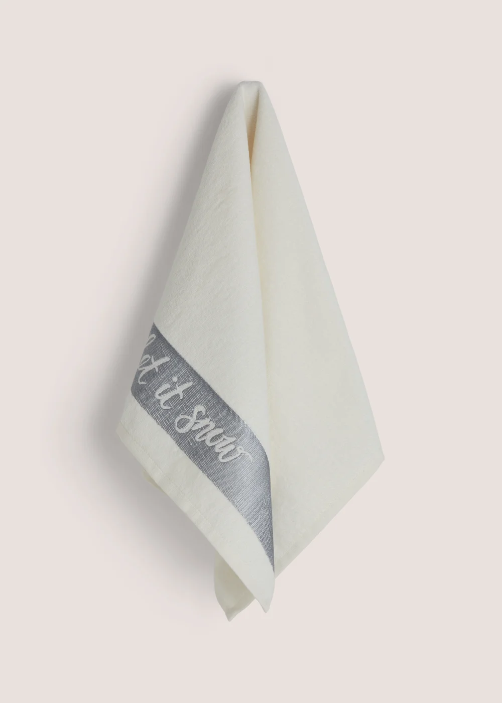 White Christmas Let it Snow 100% Cotton Hand Towel (45cm x 75cm) - Hand Towel Image 1