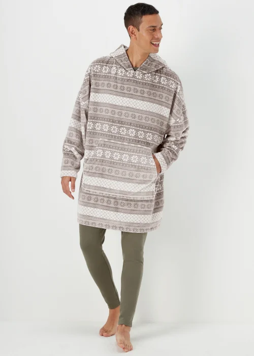 Grey Fair Isle Snuggle Hoodie - Extra small Image 1