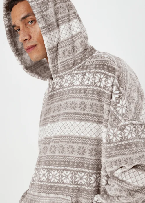 Grey Fair Isle Snuggle Hoodie - Extra small Image 3