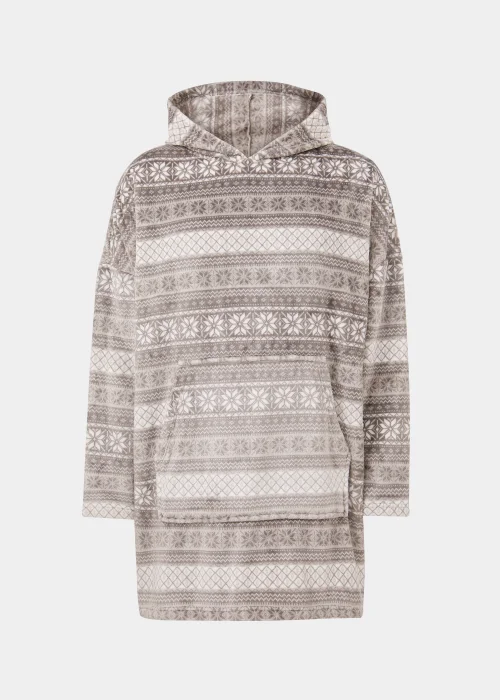 Grey Fair Isle Snuggle Hoodie - Extra small Image 4