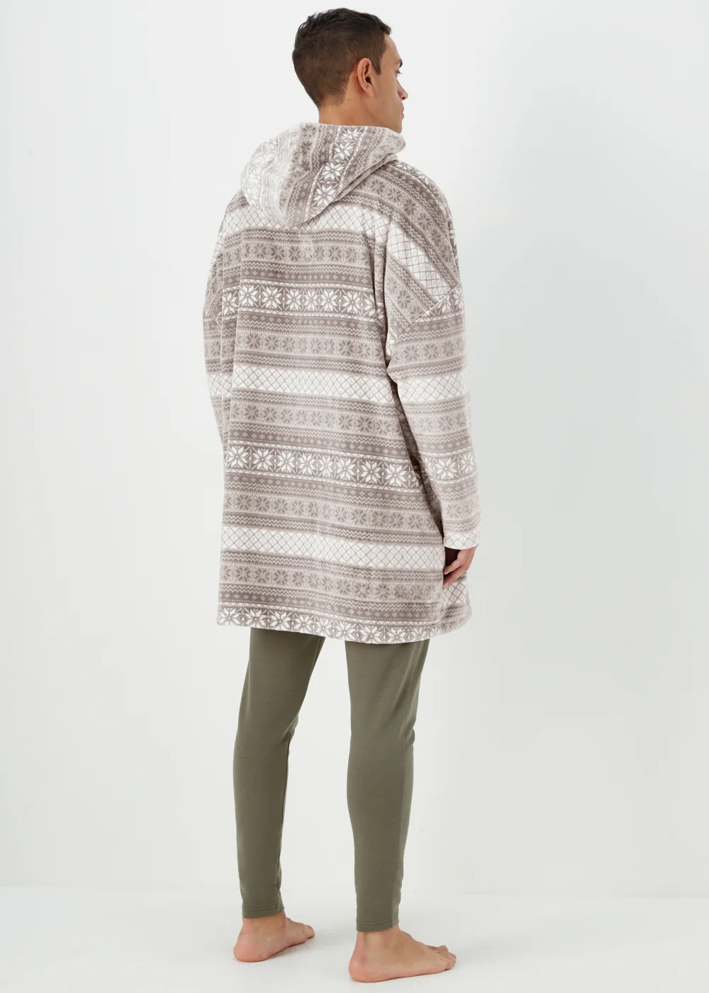 Grey Fair Isle Snuggle Hoodie - Extra small Image 2