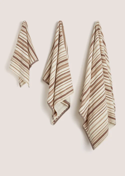Neutral Skinny Stripe Towels - Hand Towel Image 1
